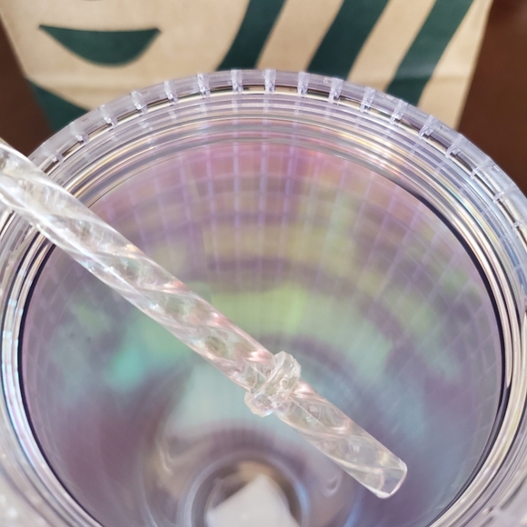 NWT Spring 2022 Icy Lilac grid Venti Cup Unicorn Iridescent - Picture 4 of 6